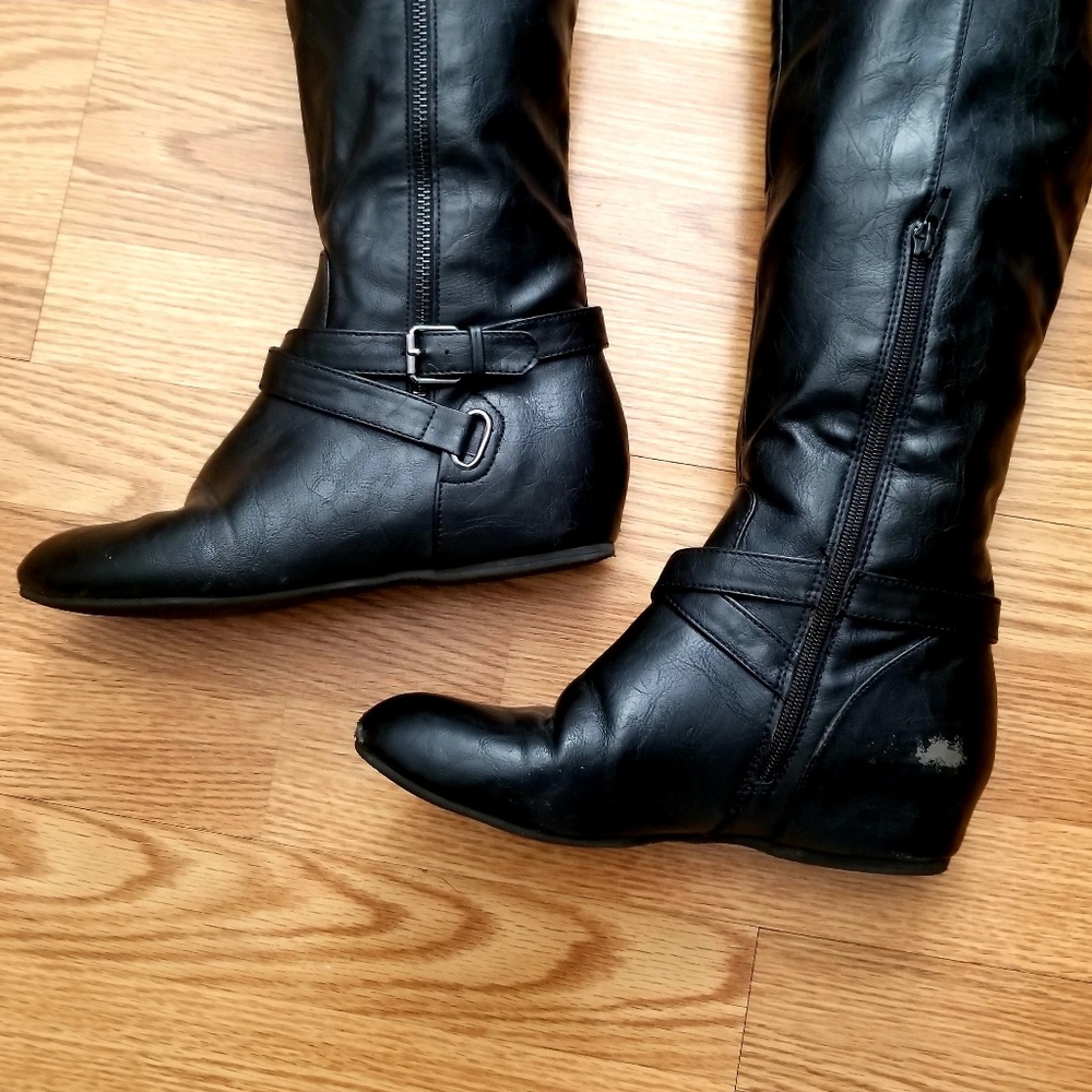 Over the Knee Boots - G by Guess - Faux Leather - Picture 2 of 8